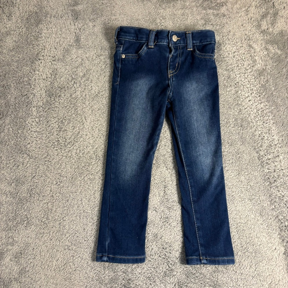 Cat & Jack Girls Dark Wash Skinny Jeans Blue Denim Stretch Pants